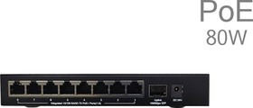 OR-OS1209P/80W/A1A, НеуправляемыйPoE- коммутатор 8x100Base-TX PoE+,1x1000Base-X SFP,PoE-бюджет 80 Вт