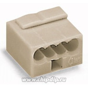 243-304, 4-проводная микроклемма, 0,6-0,8 мм2, светло-серая