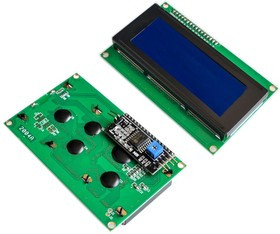 SPI/I2C 2004 LCD blue, ЖКИ-дисплей 20 х 4 с последовательным интерфейсом для Arduino проектов (синяя