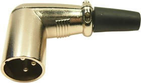 MP60963N, Аудио разъем XLR, 3 контакт(-ов), Штекер, Монтаж на Кабель, Корпус из Металла, MP Right Angle XLR