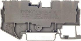 VPR-2.5-QUATTRO-GY, Клемма проходная , зажим push-in, 4 точки подключения, 2.5 кв.мм, серая