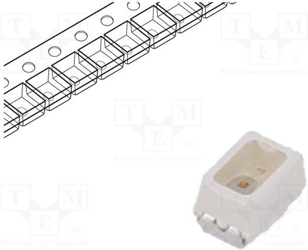 VLMO235U1V2-GS08, Power LED; orange; 60°; 20mA; ?d: 600?611nm; 2.3x1.3x1.4mm; SMD