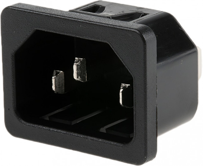 6100.4315, Разъем: питания AC, гнездо, "папа", 10А, 250ВAC, IEC 60320, C14 (Е)