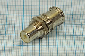 Высокочастотный переходник гнездо TV на гнездо RCA с креплением на панель; №9336 гн TV-гн RCA\перехо