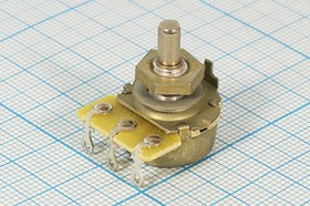 Резистор переменный, поворотный 4,7кОм, линейность В, ширина 18мм, вал и размеры ВС3-12,5, СП3-4ам