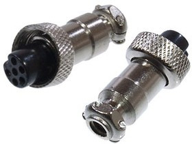 1-565-6, Разъем MIC-12 6 контактов гнездо металл на кабель