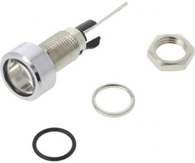 2672.8061, Индикат.лампа: LED, плоский, Отв: d8мм, на печатную плату, латунь