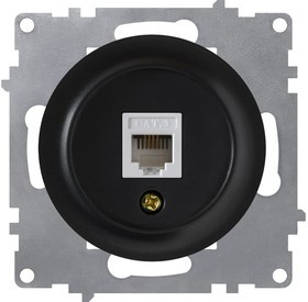 Телефонная розетка RJ-11 OneKeyElectro, цвет чёрный 1E20601303 2172815