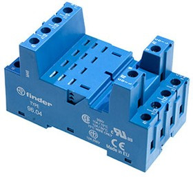 96.04SMA, Розетка с винтовыми клеммами (с зажимной клетью) для реле 56.34; применяются модули 86.00,