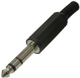 SZC-0053 STEREO 6.35 MM, Разъём аудио штекер стерео 6.35 мм, чёрный