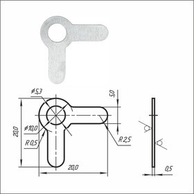 Лепесток латунный двусторонний никелированный PSV 3-1-5,3-20-03