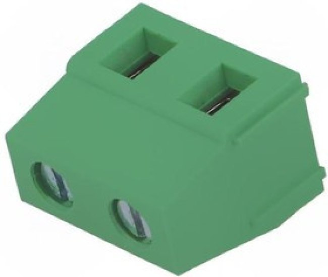 DG128-7.5-02P-14-00A(H), (DG128-7.5-02P-14-00ZH), Винтовой клеммный блок c рельефной обоймой, 2 контакта шаг 7.5мм зеленый