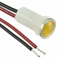 1092D3-125VAC, LED Panel Mount Indicators PMI .5in. LED 125V Wire Semi-Dome Amber