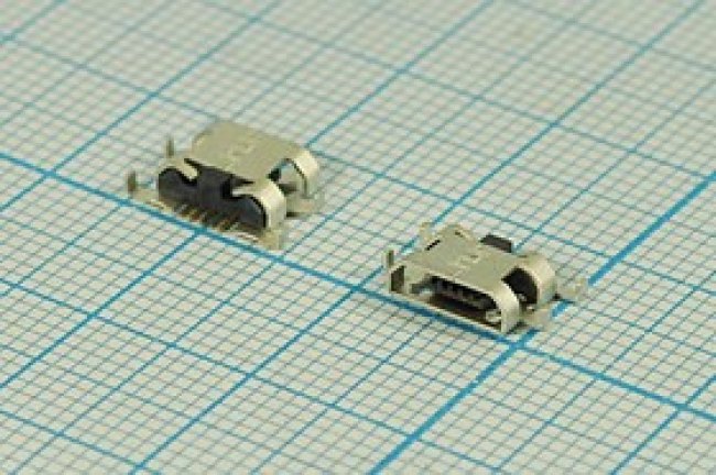 Разъем microUSB розетка, тип B, контакты 5C4HP, на плату, угловой, SMD, microUSBB5SAD8 Разъем microUSB розетка, тип B, контакты 5C4HP, на плату, угловой, SMD, microUSBB5SAD8
