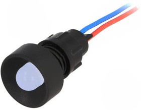 LB-D10-12AC/DC, Индикат.лампа: LED, вогнутый, 12ВDC, 12ВAC, Отв: d13мм, IP40