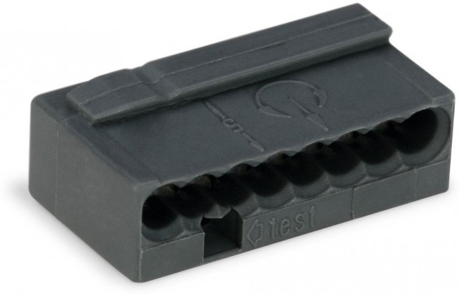 Micro junction box terminal, 8 pole, 0.6-0.8 mm², clamping points: 4, dark gray, clamp connection, 6 A Micro junction box terminal, 8 pole, 0.6-0.8 mm², clamping points: 4, dark gray, clamp connection, 6 A