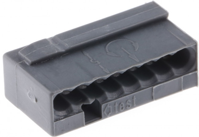 Micro junction box terminal, 8 pole, 0.6-0.8 mm², clamping points: 4, dark gray, clamp connection, 6 A Micro junction box terminal, 8 pole, 0.6-0.8 mm², clamping points: 4, dark gray, clamp connection, 6 A