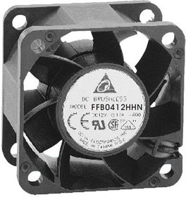 FFB0412SHN-R00, DC Fans Tubeaxial Fan, 40x28mm, 12VDC, Ball Bearing, 3-Lead Wires, Locked Rotor Sensor