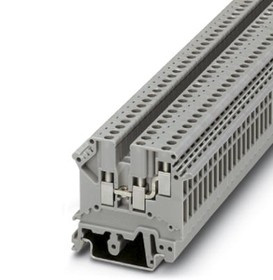 3002225, UK 3-TWIN Series Grey Fused DIN Rail Terminal, Double-Level, Screw Termination