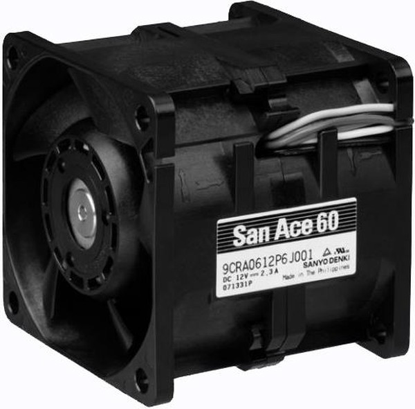 9CRA0612P6K001, San Ace 9CRA Series Axial Fan, 12 V dc, DC Operation, 137m³/h, 37.2W, 3.1A Max, 60 x 60 x 56mm
