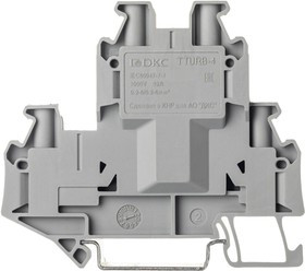 Клемма двухуровневая винтовой зажим 4 точки подключения 4кв.мм сер. DKC TTURB-4