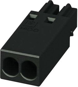 MCC 0,5/ 2-ST-2,54, Съемная клеммная колодка, Black, 2.54 мм, 2 вывод(-ов), 26AWG до 18AWG, 0.75 мм², Обжимание, 6 А