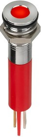Q8F1CXXR12E, Светодиодный индикатор в панель, Красный, 12 В DC, 8 мм, 20 мА, 12 мкд, IP67