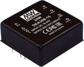 DKA30B-12, Преобразователь DC/DC, 30Вт, Uвх 18-36В, Uвых 12В DC, Iвых 1,25А