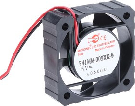 F41MM-005XK-9, F41 Series Axial Fan, 5 V dc, DC Operation, 8.4m³/h, 565mW, 140mA Max, 41 x 41 x 12mm