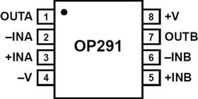 OP291GSZ, сдвоенный прецизионный ОУ SO8