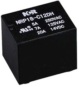 NRP-18-C-12D-S-H, реле 12В 250В/5А 1FormC (=HFKH/12-ZS-T) 15.7*14*12.3мм