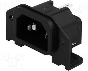 GSP1.9113.1, Разъем: питания AC, гнездо, "папа", 10А, 250ВAC, IEC 60320, C14 (E)