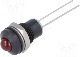 190413IP, Индикат.лампа: LED; выпуклый; красный; 2ВDC; O8мм; металл