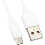 Блок питания (сетевой адаптер) HOCO C12 с 2 USB портами 2,4 A с microUSB кабелем белый