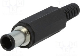 1636-05, Вилка, питания DC, "папа", 6,5/4,3/1,4мм, на провод, пайка, 2А