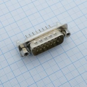 KLS1-221C-15-M-W, (DBS-15M Z+H), D-Sub, вилка на плату
