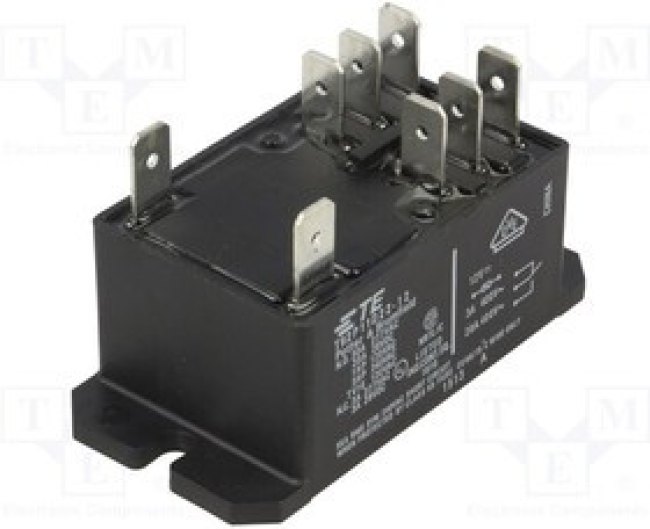 T92P11D22-12, Power Relay 12VDC 30A DPDT(68.58x34.54x37.97)mm Flange