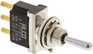 FTG0904, Toggle Switch, Panel Mount, (On)-Off-(On), SPDT, Solder Terminal, 125V ac FTG0904, Toggle Switch, Panel Mount, (On)-Off-(On), SPDT, Solder Terminal, 125V ac