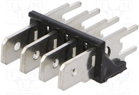 KEYS7814, Наконечник: плоский, 6,3мм, 0,8мм, THT, латунь, луженые, 500В, 15А