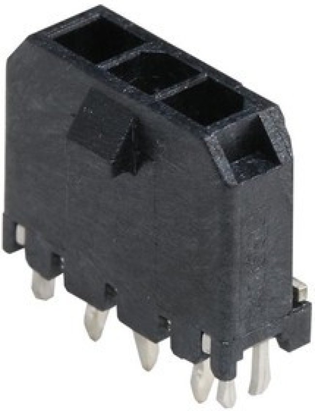 0436500318, Conn Power HDR 3 POS 3mm Solder ST Thru-Hole 3 Terminal 1 Port Micro-Fit 3.0™ Tray
