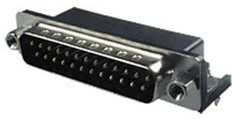 DRB-25MB, вилка D-SUB 25 pin на плату угл. 9.4мм (L-KLS1-515-25-M-B-WS)