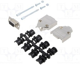 MHDTPK9-HD15FS-K, D-Sub Connector Kit, DA-15 Socket, Solder, ABS