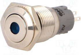 V16-11D-12B-S, Переключатель: антивандальный, Пол: 2, SPDT, 0,5A/220ВAC, 1A/24ВDC