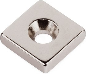 Неодимовый магнит прямоугольник 12х12х3 мм с зенковкой 3/6 мм