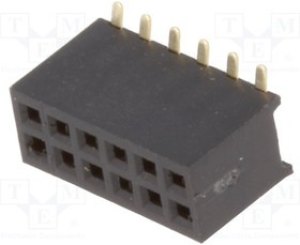 DS1065-05-2X6S8BS, Гнездо, IDC, "мама", PIN 12, прямой, 1,27мм, SMT, 2x6, gold flash, 1А