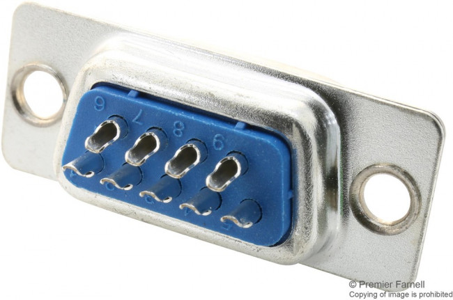 DE2V2PA00LF, Разъем D-Sub; PIN: 2; гнездо; "папа"; на панель; прямой; пайка; 7,5А