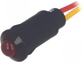 R9-73L-11-24-RED, Индикат.лампа: LED, выпуклый, красный, 24ВDC, d8,2мм, IP40, полиамид