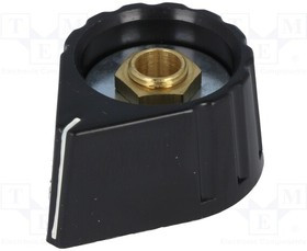 G429.611, Ручка, с указателем, пластмасса, dоси: 6мм, d28x17мм, черный