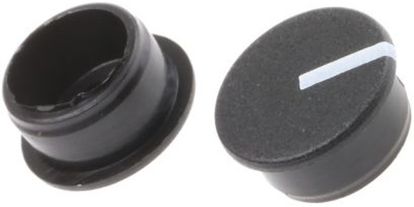 C111-BLK, 11mm Black Potentiometer Knob Cap, C111-BLK