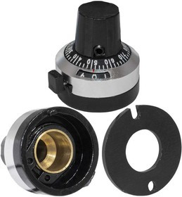 RH3-6.35-22X24-02M, Ручка приборная со счетчиком для многооборотных потенциометров , 24х22 мм/6.4 мм, 10 оборотов, винтовая фиксация, матер RH3-6.35-22X24-02M, Ручка приборная со счетчиком для многооборотных потенциометров , 24х22 мм/6.4 мм, 10 оборотов, винтовая фиксация, матер